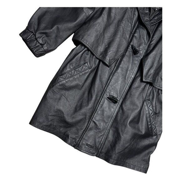 WILSONS LEATHER Luxury Designer Retro Lined Genuine LEATHER Coat Jacket Womens L - Picture 5 of 5